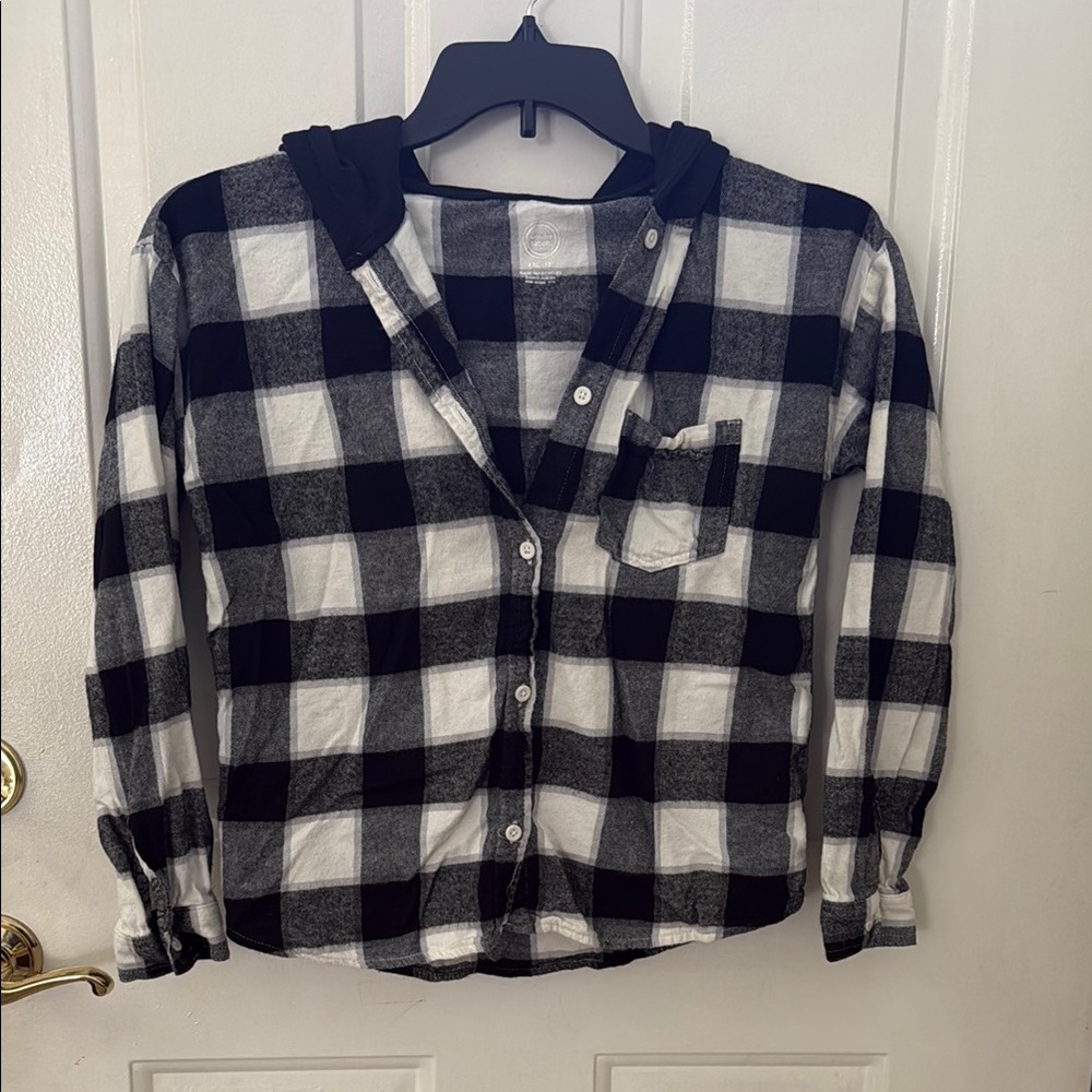 Kids Black and White Checkered Shirt